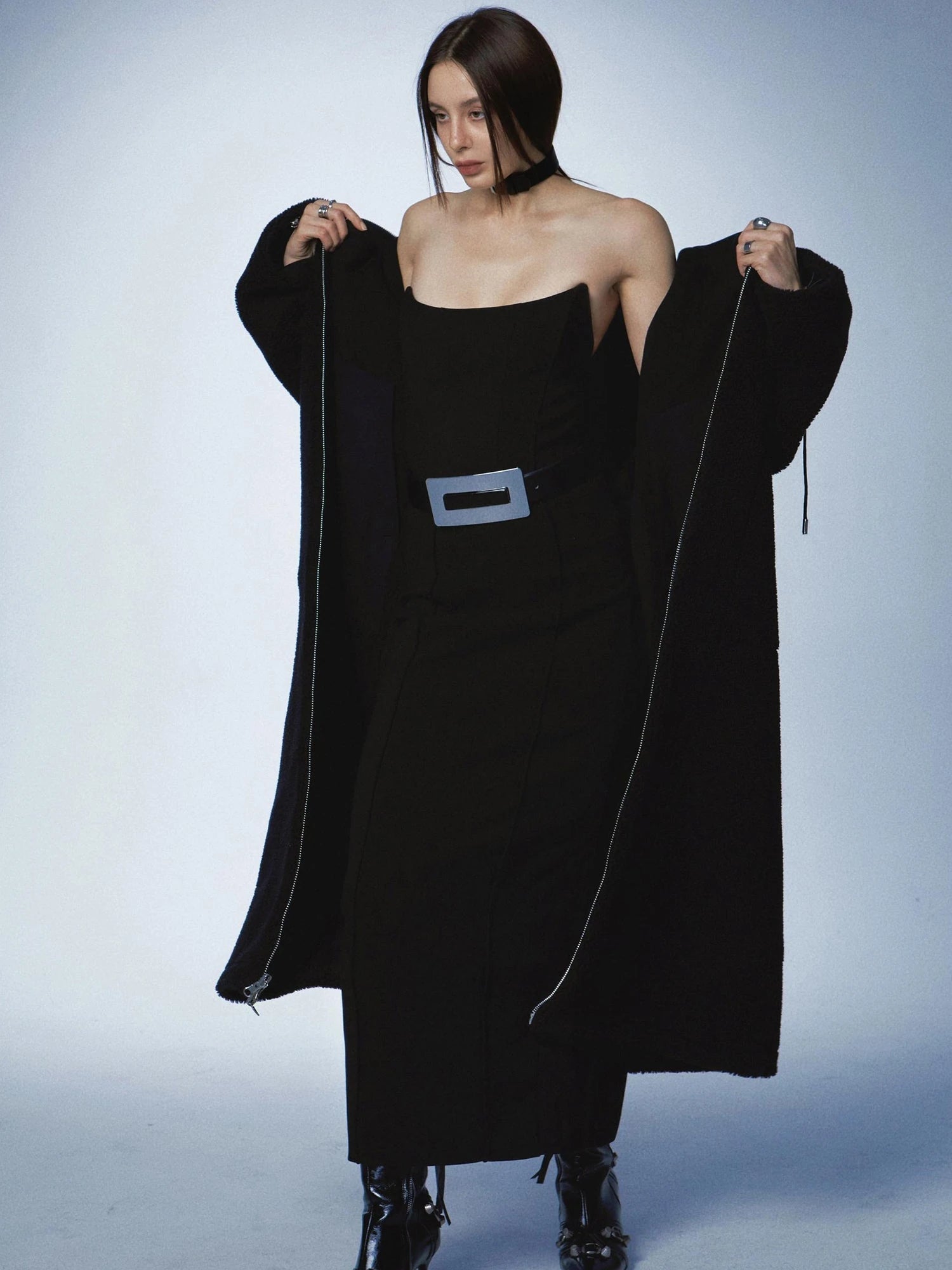 Strapless Boned Gown with Short Coat Set