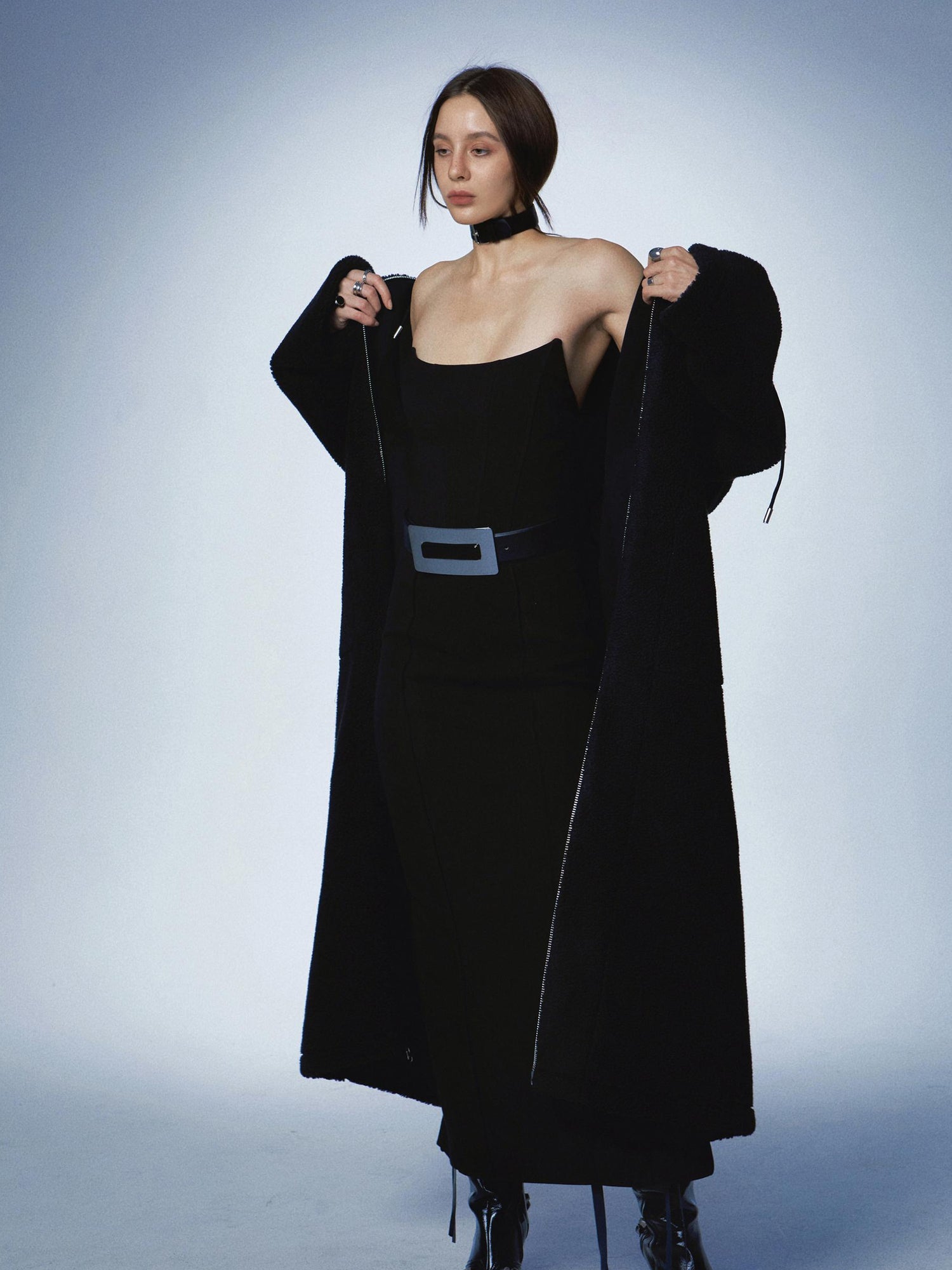 commonce.net Strapless Boned Gown with Short Coat Set