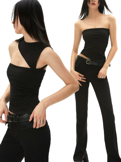commonce.net Two Way Spliced Hollow Cut Out Tube Top
