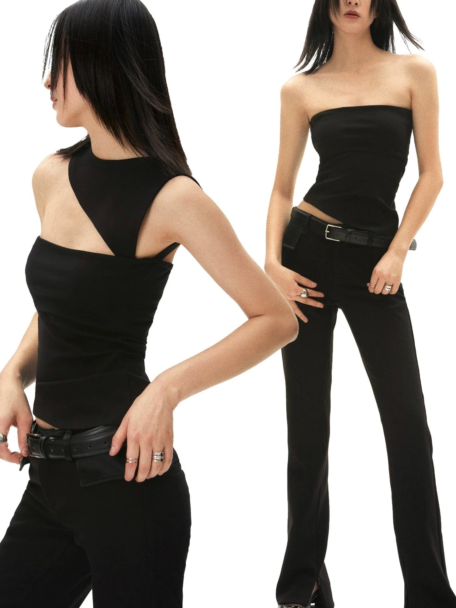 Two Way Spliced Hollow Cut Out Tube Top