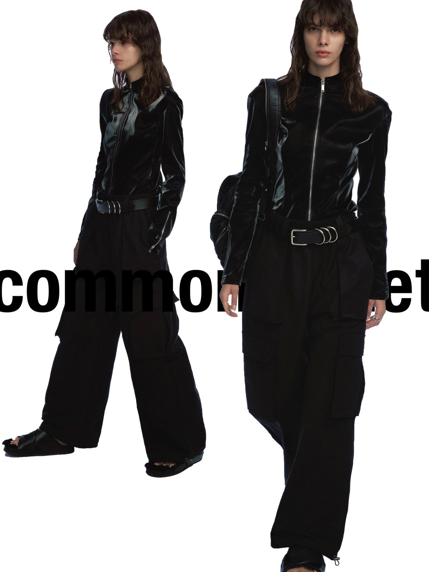 commonce.net Wide Leg Drawstring Cargo Pants With Adjustable Hem