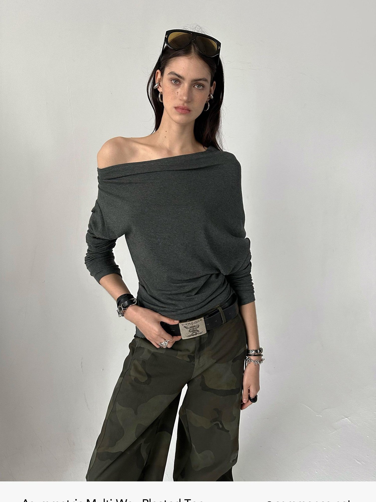 commonce net Asymmetric Ruched Drawstring Women&