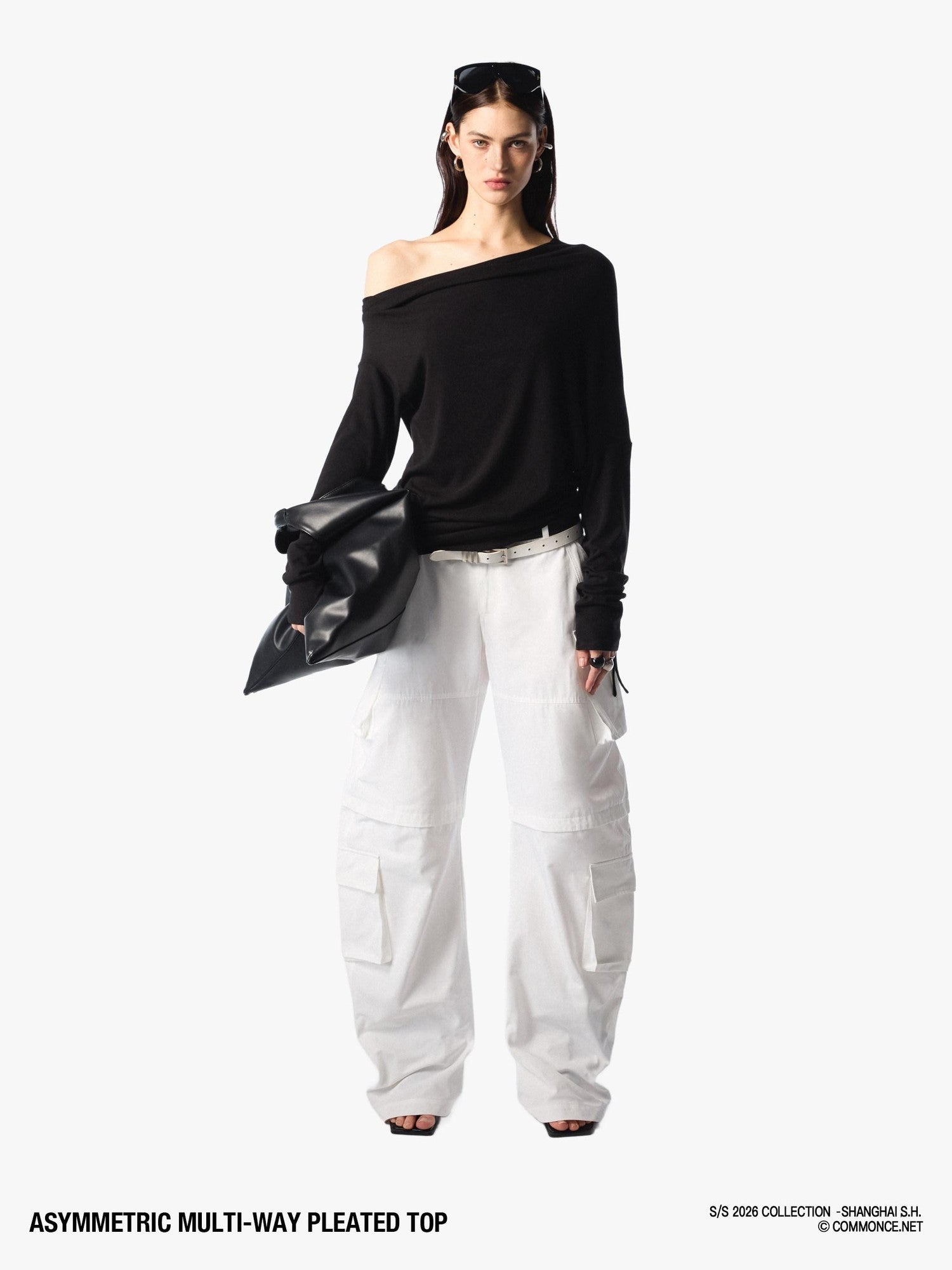 commonce net Asymmetric Ruched Drawstring Women&