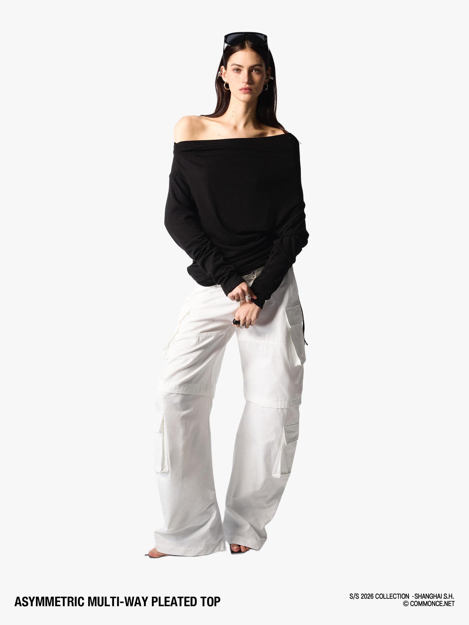commonce net Asymmetric Ruched Drawstring Women&