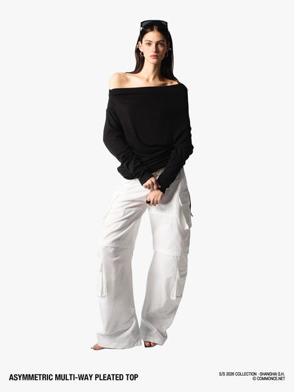commonce net Asymmetric Ruched Drawstring Women&
