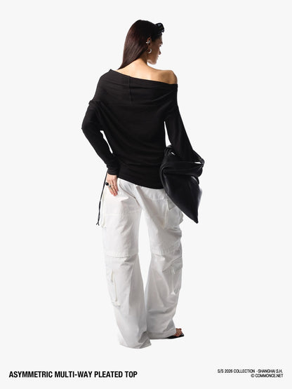 commonce net Asymmetric Ruched Drawstring Women&
