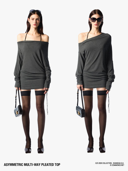 commonce net Asymmetric Ruched Drawstring Women&