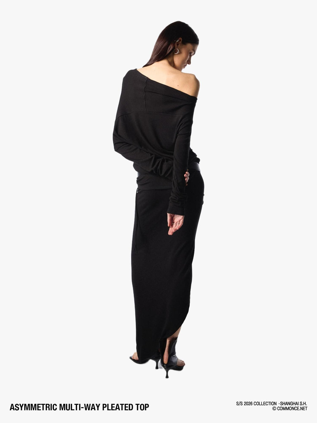 commonce net Asymmetric Ruched Drawstring Women&