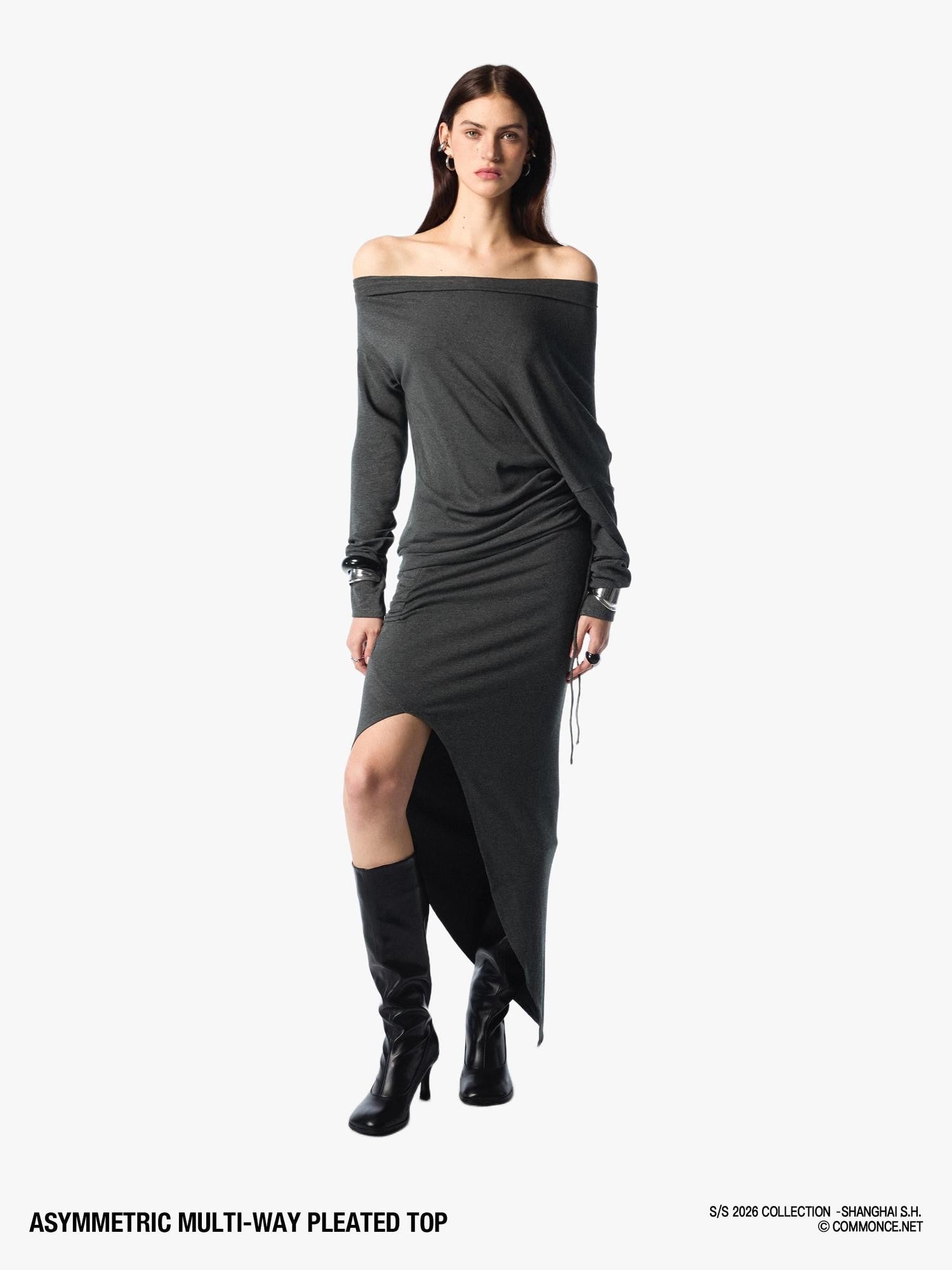 commonce net Asymmetric Ruched Drawstring Women&