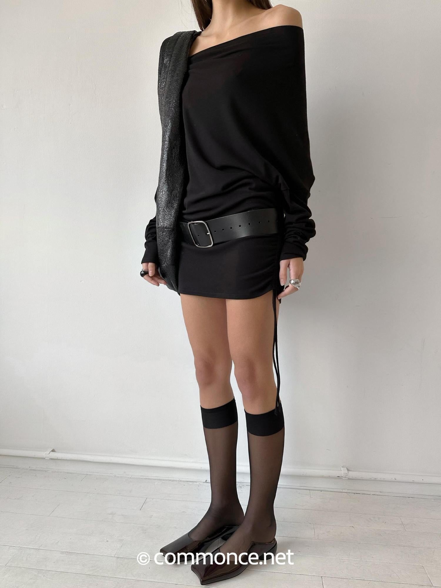 commonce net Asymmetric Ruched Drawstring Women&