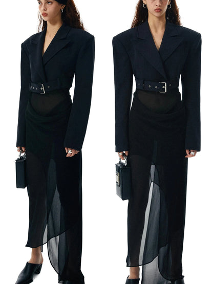 Asymmetrical Draped Halter Backless Maxi Dress