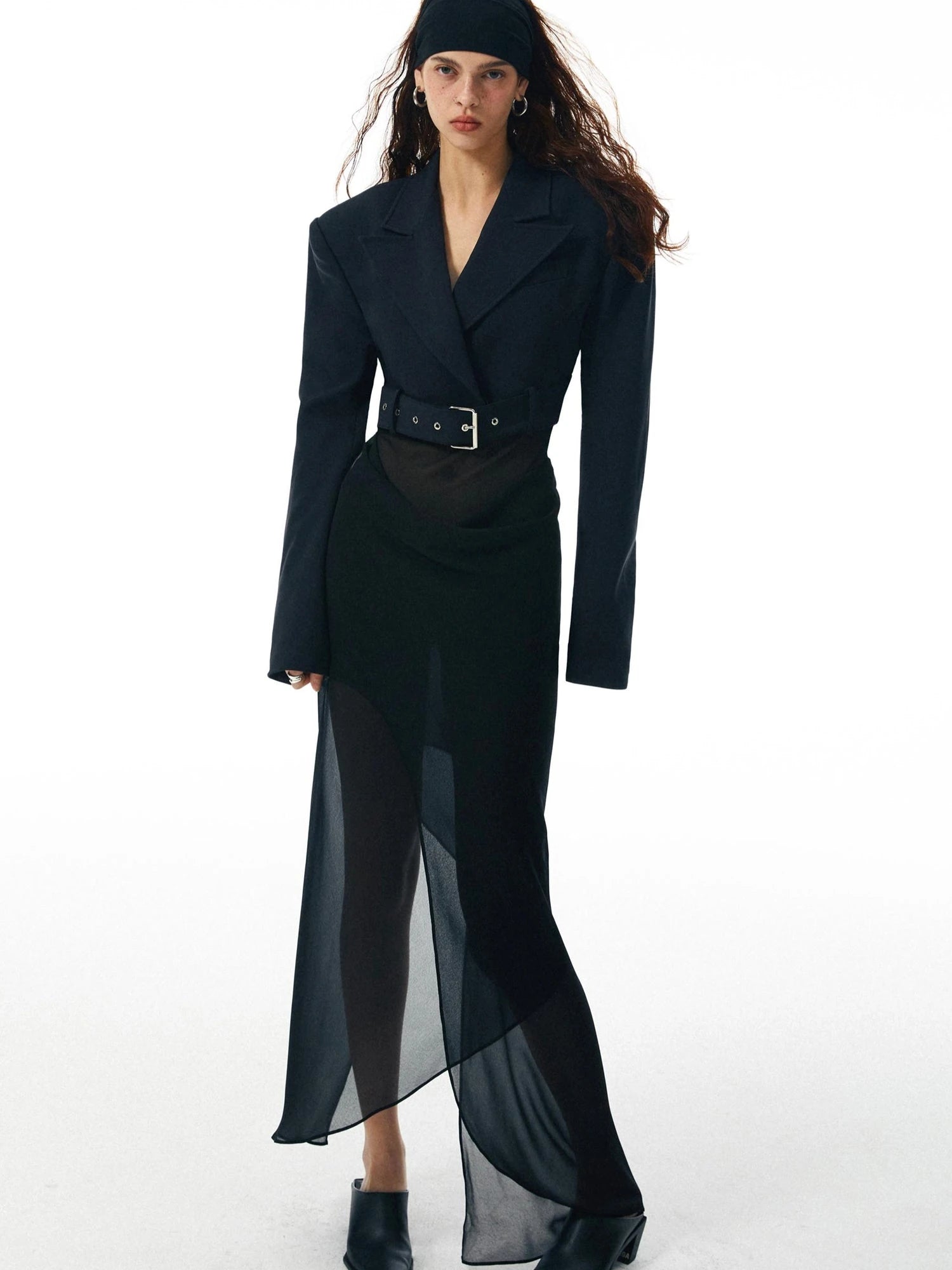 Asymmetrical Draped Halter Backless Maxi Dress