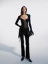 commonce net Asymmetrical Drawstring Split Hem Skirt Pants