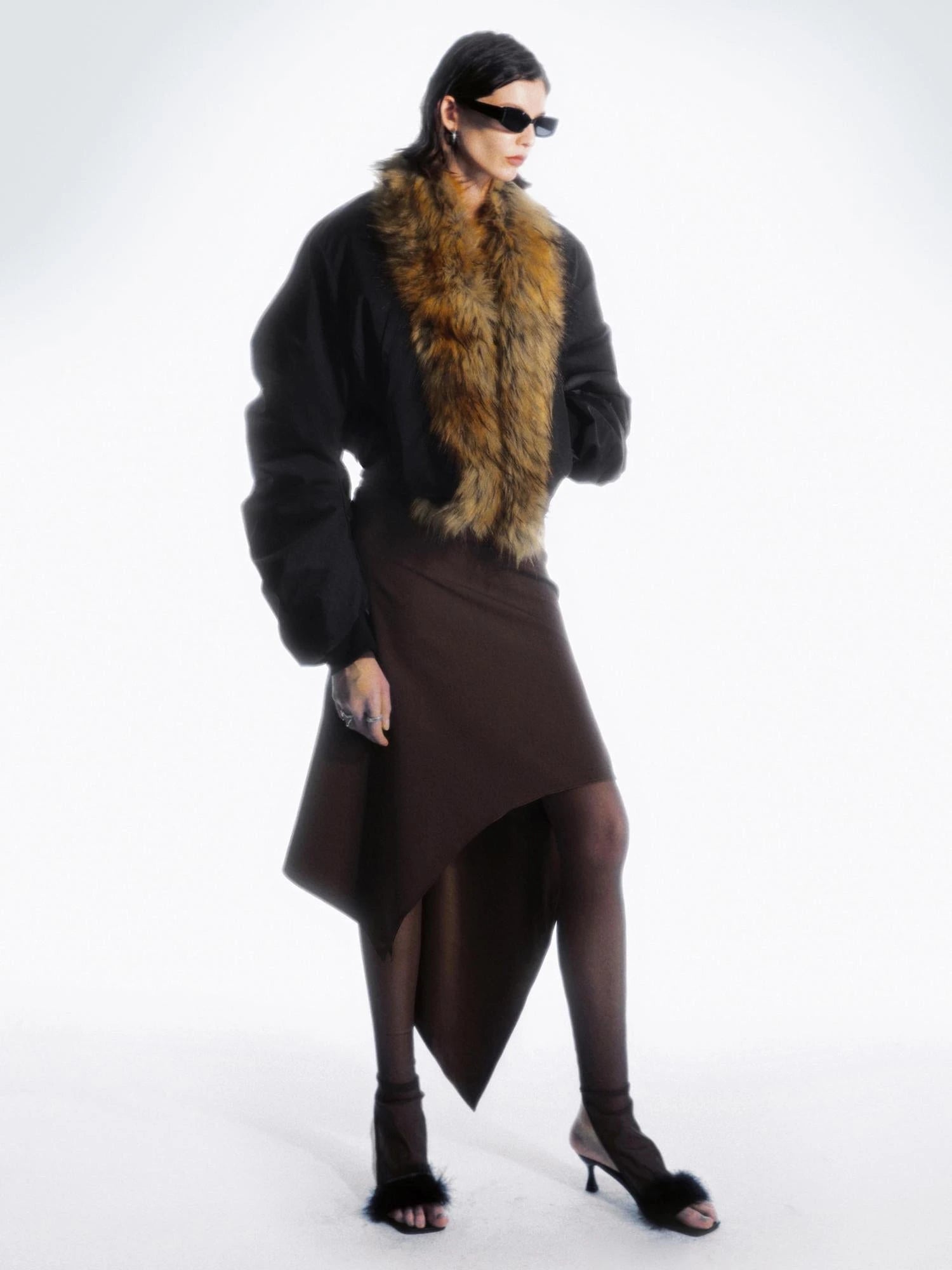 Asymmetrical Hem Reversible Midi Skirt