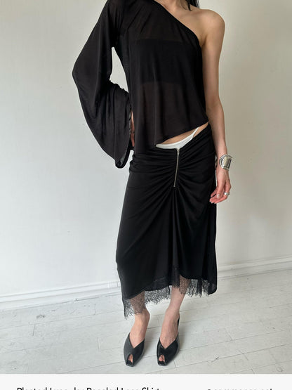 commonce net Asymmetrical V Waist Ruched Paneled Women&