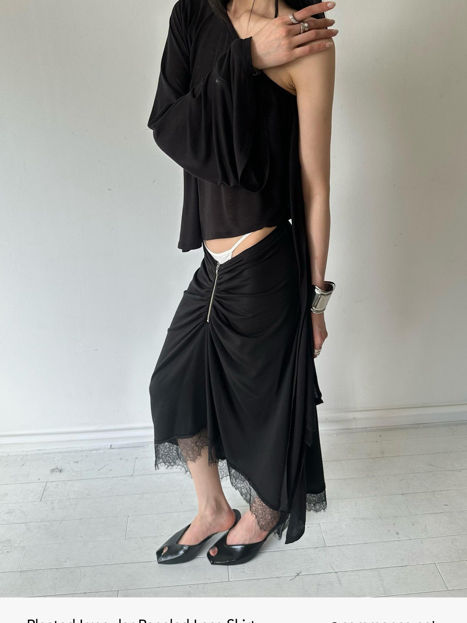 commonce net Asymmetrical V Waist Ruched Paneled Women&