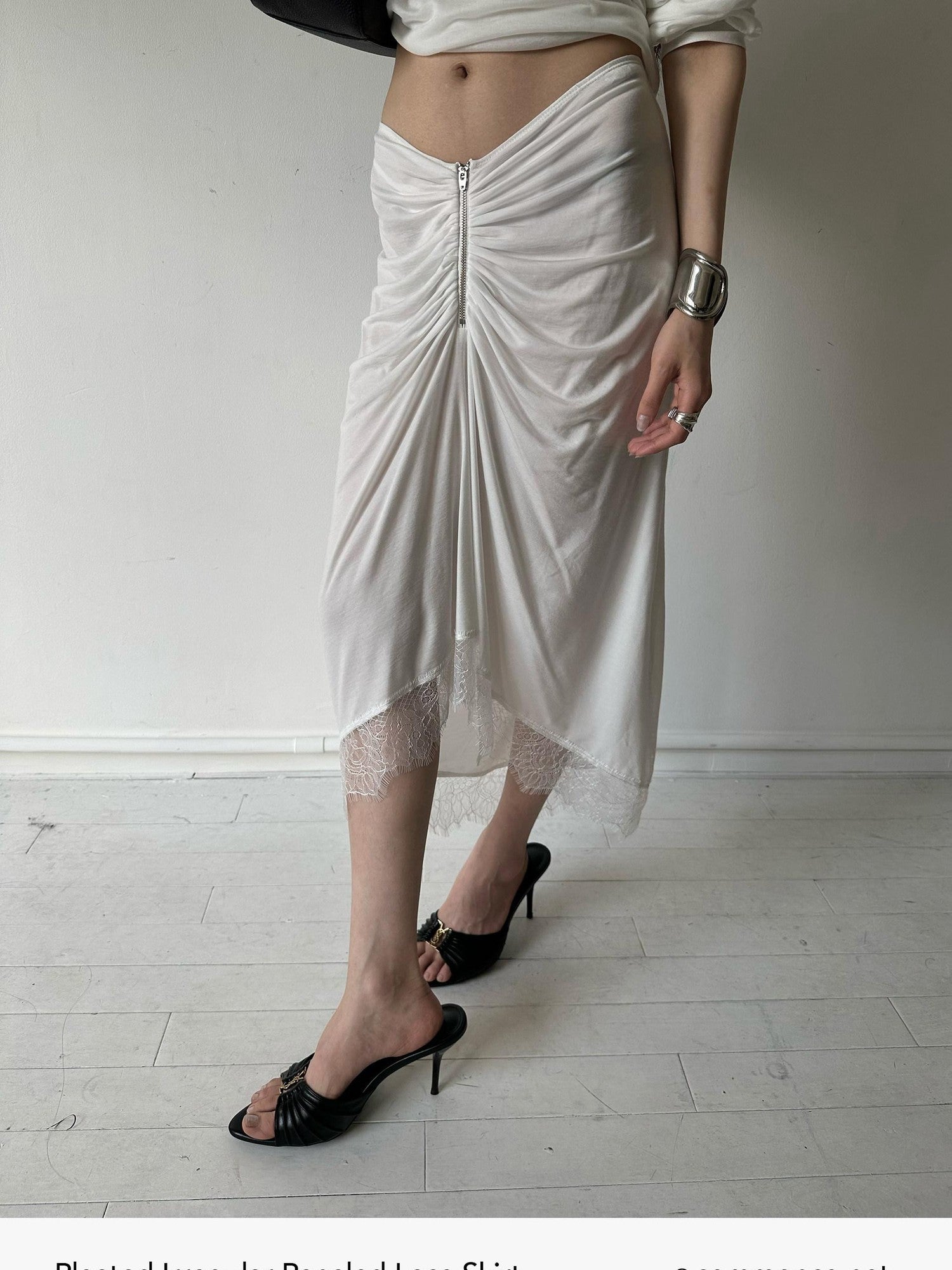 commonce net Asymmetrical V Waist Ruched Paneled Women&