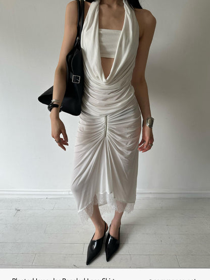 commonce net Asymmetrical V Waist Ruched Paneled Women&