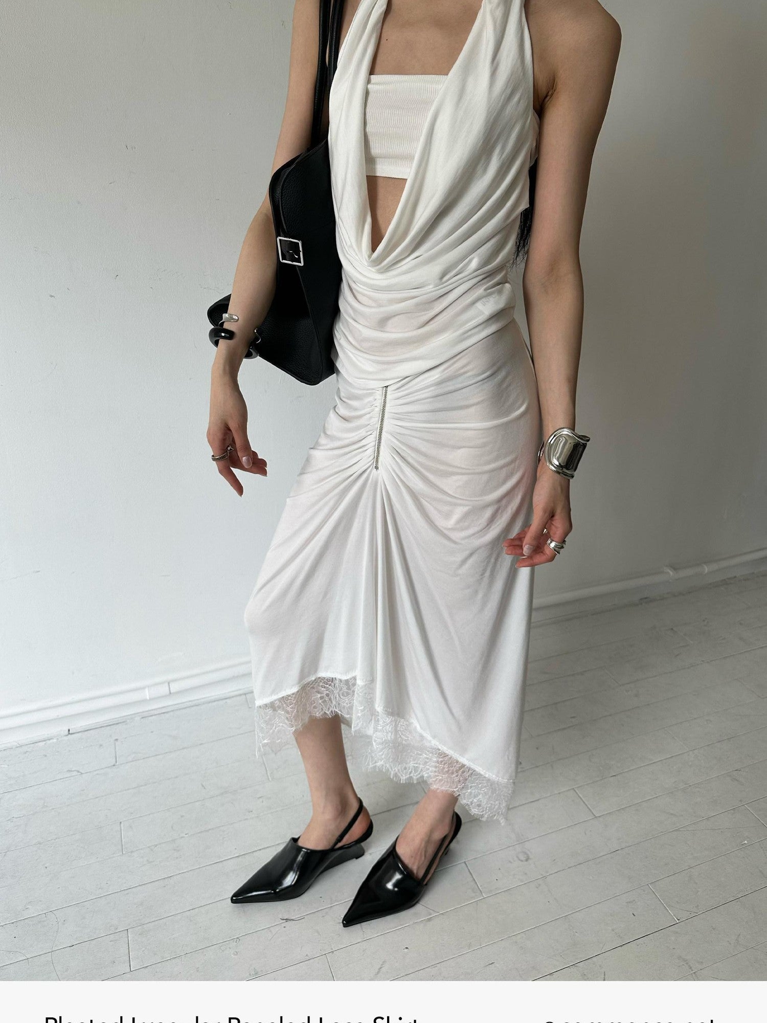 commonce net Asymmetrical V Waist Ruched Paneled Women&
