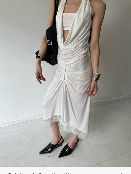 commonce net Asymmetrical V Waist Ruched Paneled Women&