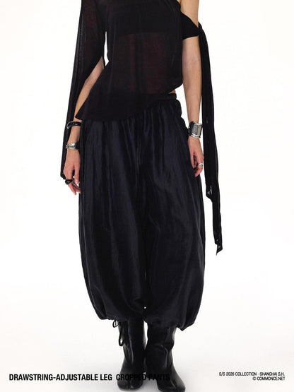 commonce net Balloon Silhouette Adjustable Drawstring Hem Women&