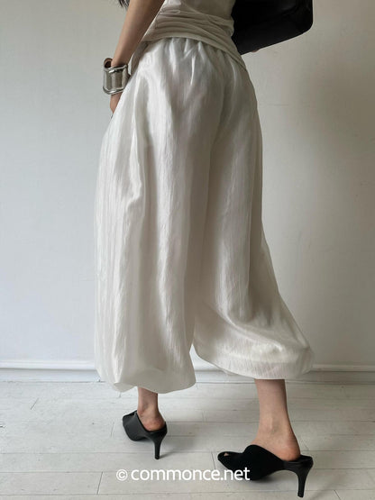 commonce net Balloon Silhouette Adjustable Drawstring Hem Women&