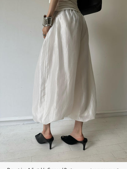 commonce net Balloon Silhouette Adjustable Drawstring Hem Women&