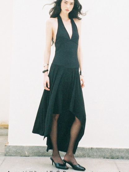 commonce net Black Asymmetrical 3d Tailored Irregular Hem Women&