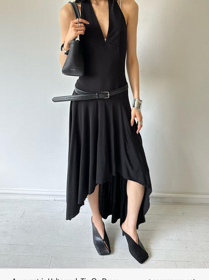 commonce net Black Asymmetrical 3d Tailored Irregular Hem Women&