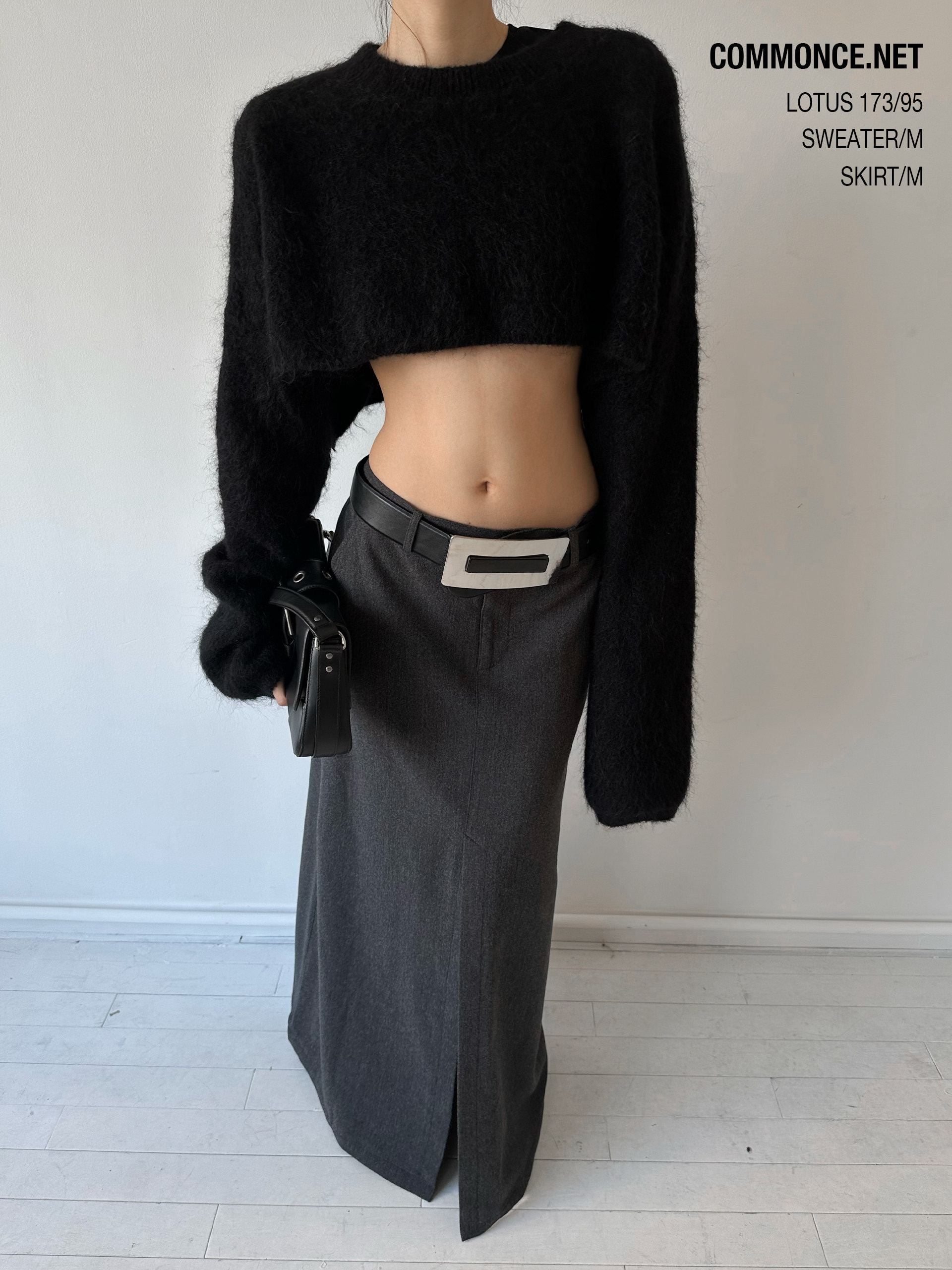 commonce_net_Black_Convertible_Cropped_Slim_Crewneck_Pullover_Women&