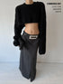 commonce_net_Black_Convertible_Cropped_Slim_Crewneck_Pullover_Women&
