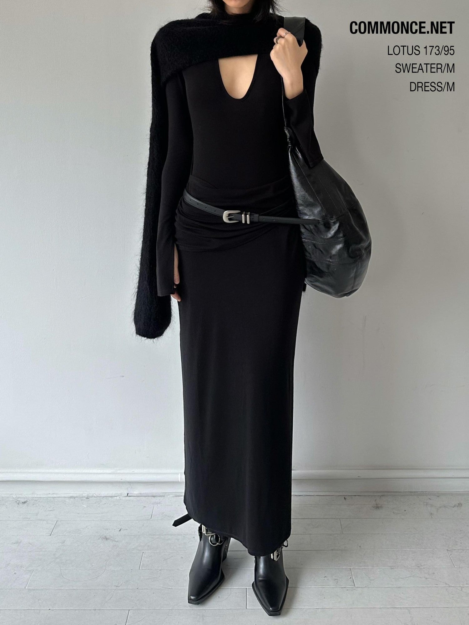 commonce net Black Convertible Cropped Slim Crewneck Pullover Women&