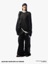 commonce net Black Drawstring Elastic Waist Coated Women&