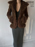 commonce_net_Black_Fur_Collar_Slightly_Cinched_Waist_Women&