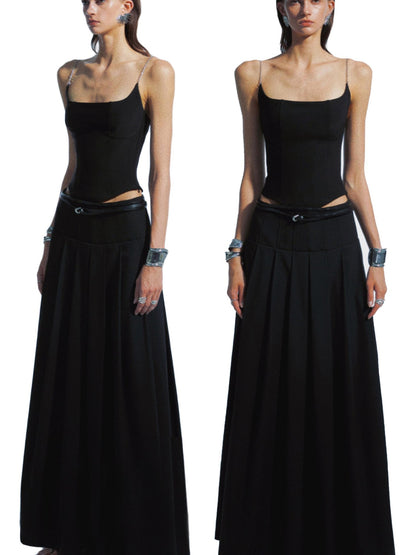 commonce net Black Metal Chain Split Splice Women&