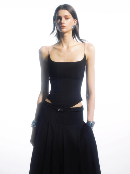 commonce net Black Metal Chain Split Splice Women&