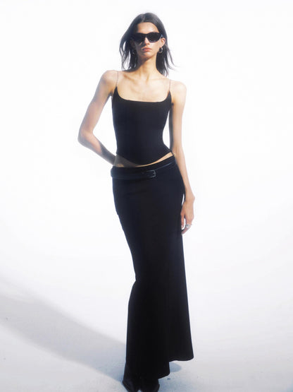 commonce net Black Metal Chain Split Splice Women&