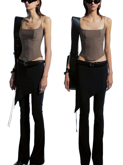 commonce net Black Metal Chain Split Splice Women&