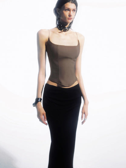 commonce net Black Metal Chain Split Splice Women&