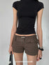 commonce_net_Black_Metal_Wide_Belt_Straight_Leg_Women&