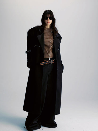 commonce net Black Patchwork Notch Lapel Women&