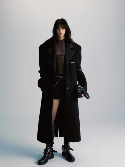 commonce net Black Patchwork Notch Lapel Women&