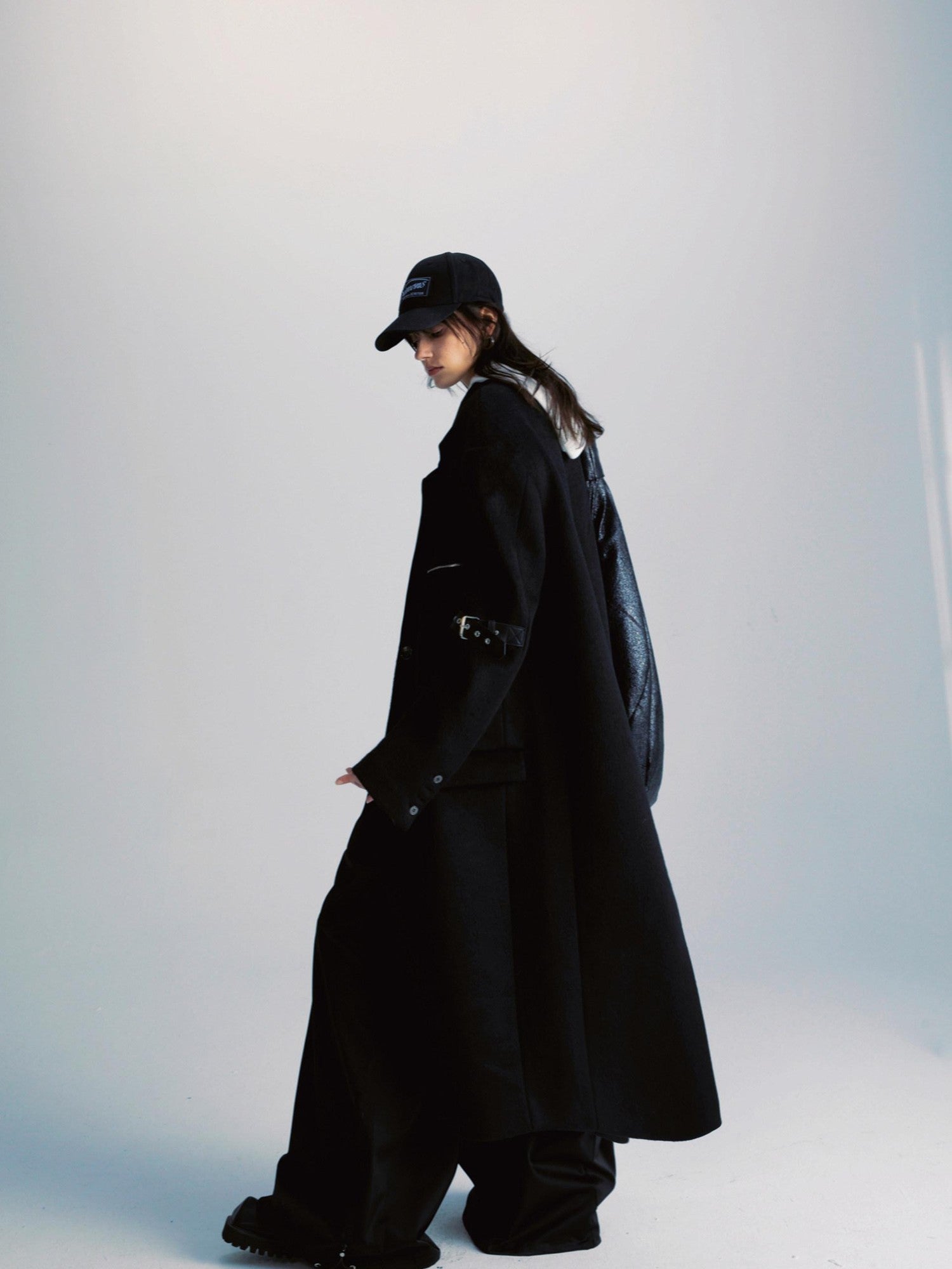 commonce net Black Patchwork Notch Lapel Women&