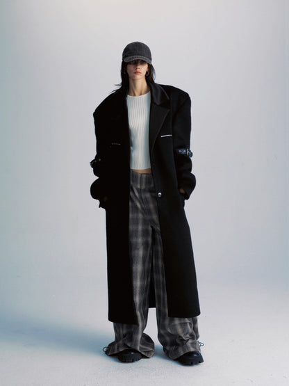 commonce net Black Patchwork Notch Lapel Women&