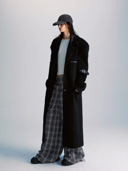 commonce net Black Patchwork Notch Lapel Women&