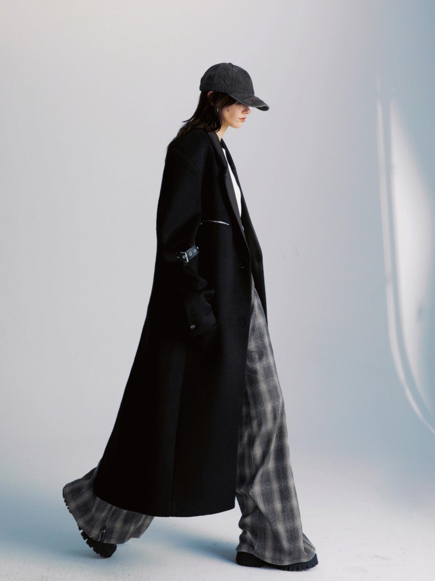 commonce net Black Patchwork Notch Lapel Women&