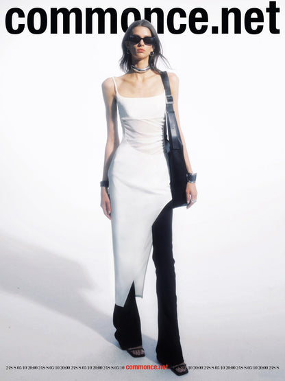 commonce net Black Pleated Patchwork Micro Flare Women&