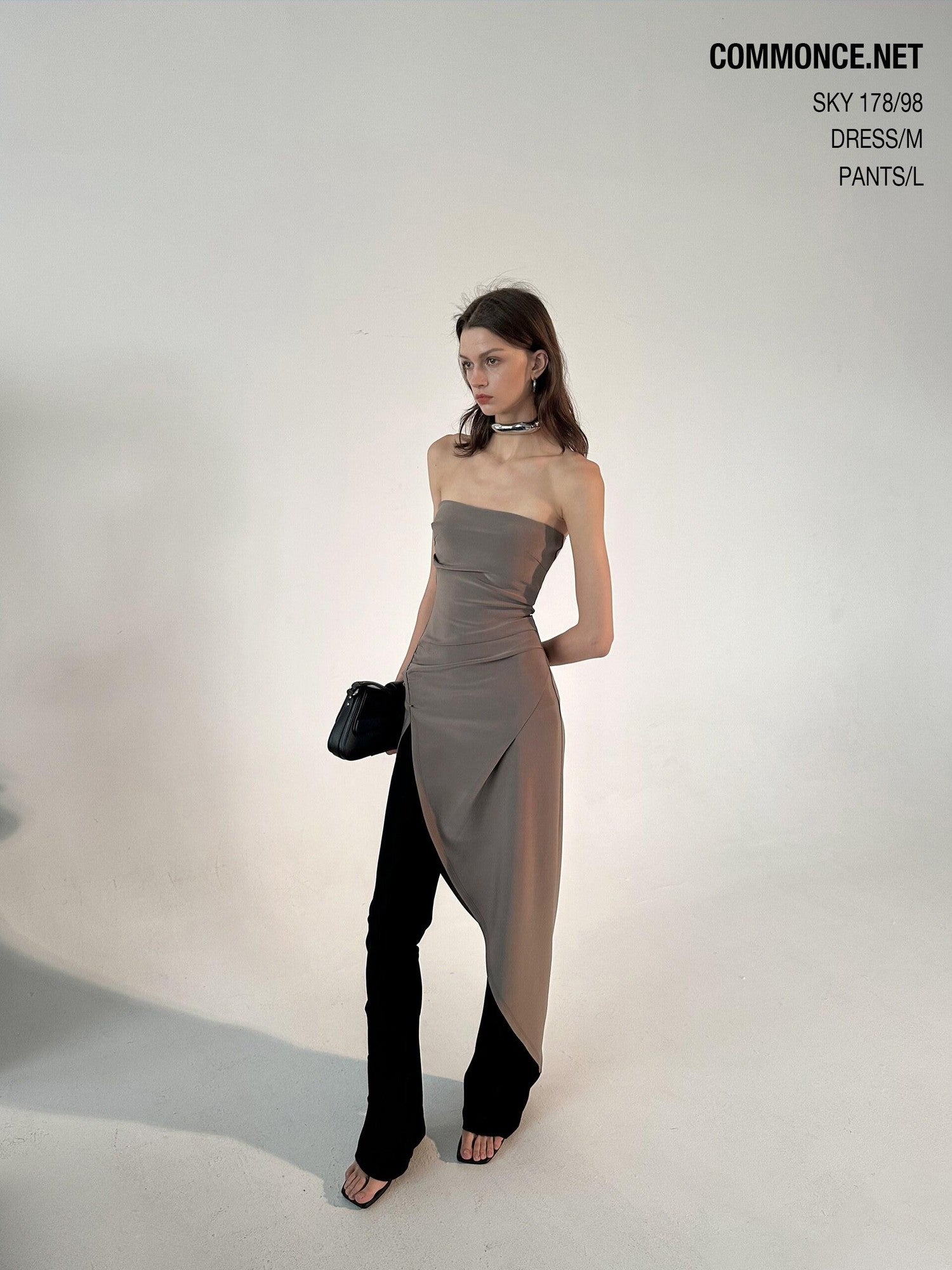 commonce net Black Pleated Patchwork Micro Flare Women&