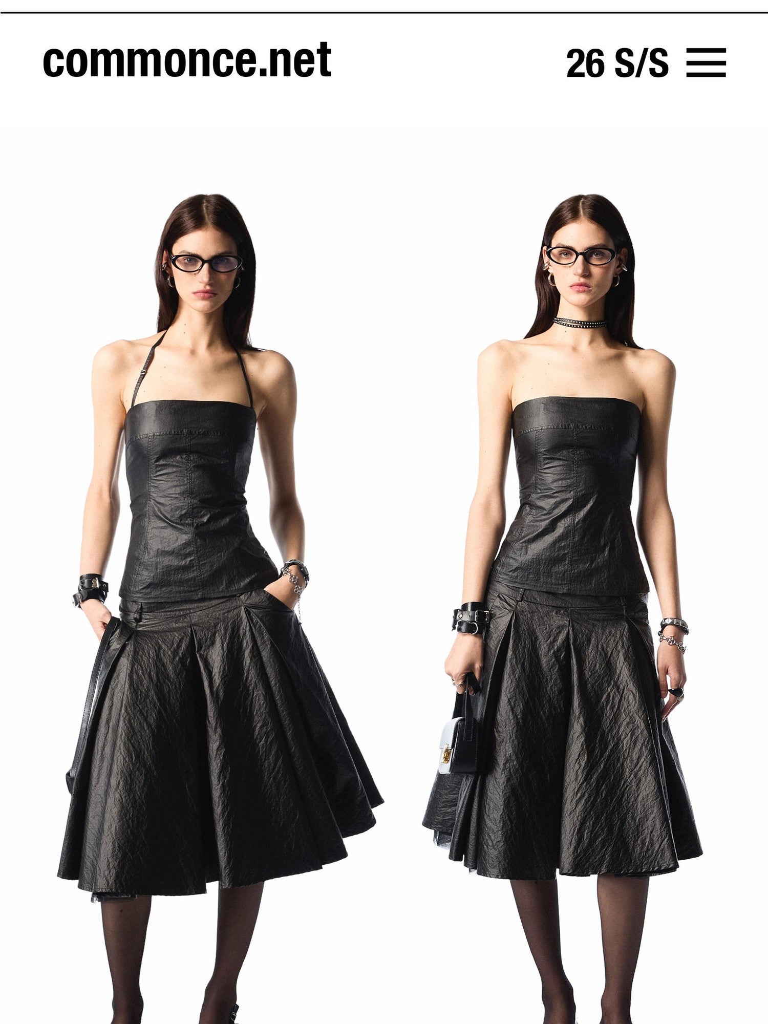 commonce net Boned Waist Cinching Zipper Removable Straps Women&