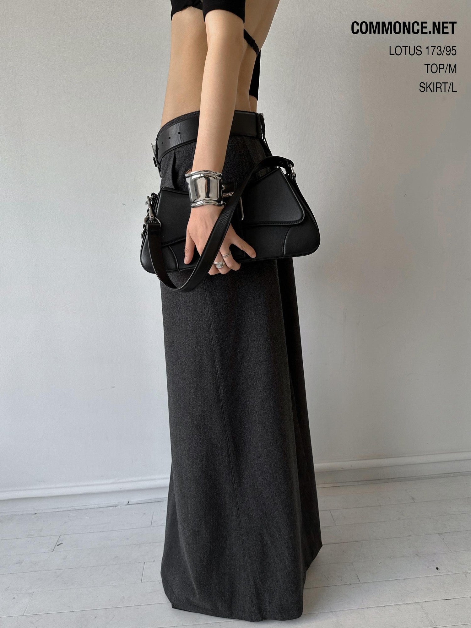 commonce net Brushed A Line Slit Adjustable Waist Women&